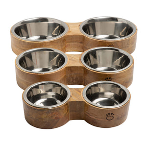 Elevate Your Pet’s Dining Experience with the Wood & Metal Feeder Double Diner