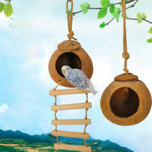Coconut Shell Paradise Bird Nest – A Cozy Haven for Your Feathered Friends