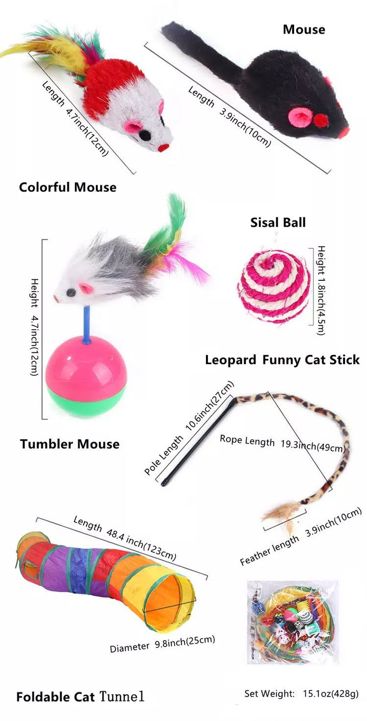 Unleash the Fun: 20 Pcs Assorted Cat Toys for Endless Playtime!