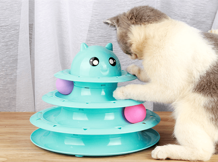 Three-Tier Cat Tower With Rotating Ball Toy