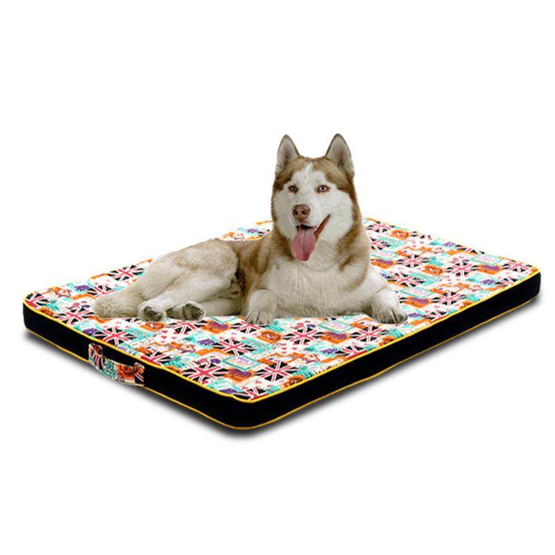 Luxury Printed Canvas Dog Bed