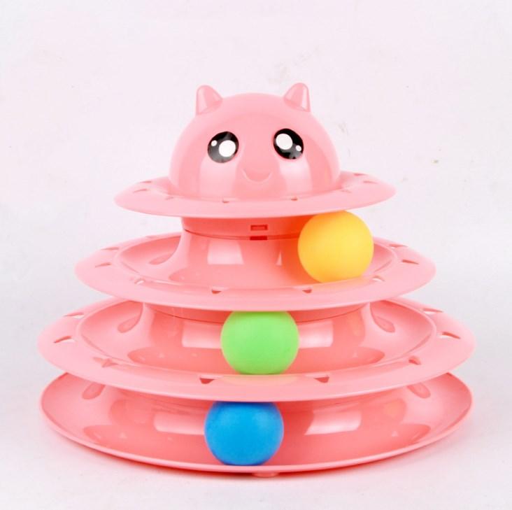 Three-Tier Cat Tower With Rotating Ball Toy