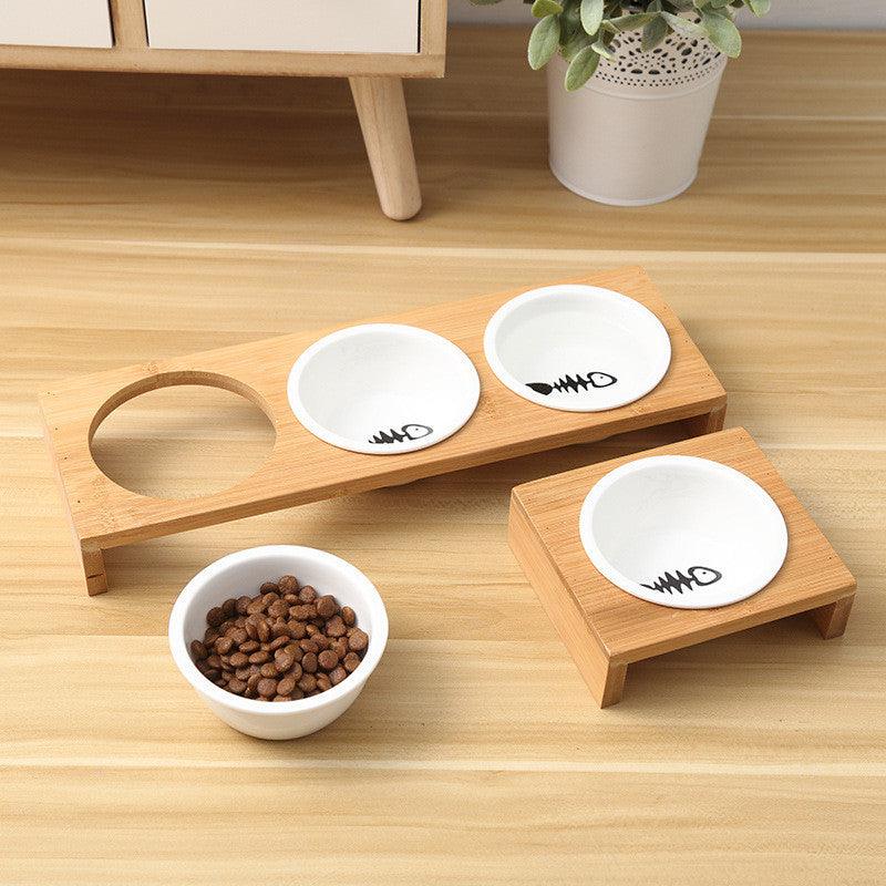 Ceramic Cat Dog Feeder Bowls