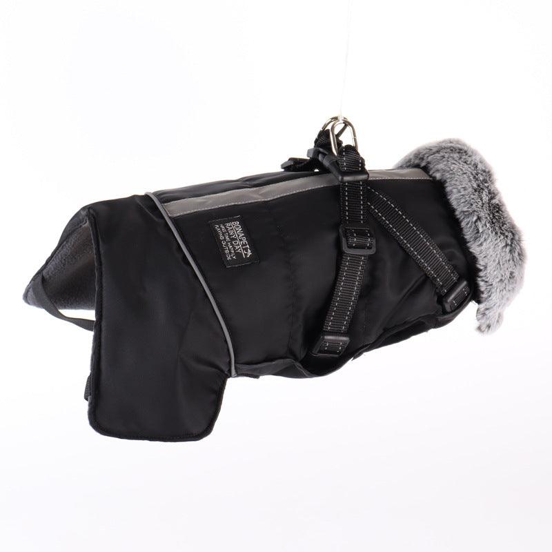 Pet Reflective Jacket With Fur Collar