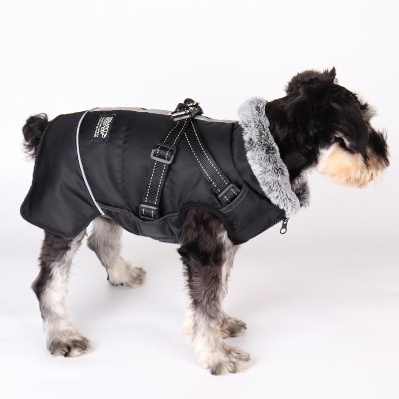 Pet Reflective Jacket With Fur Collar