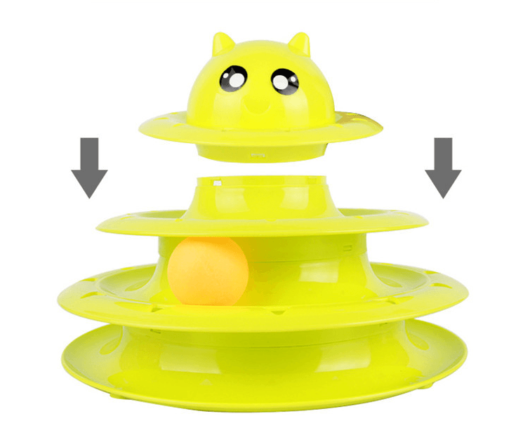 Three-Tier Cat Tower With Rotating Ball Toy