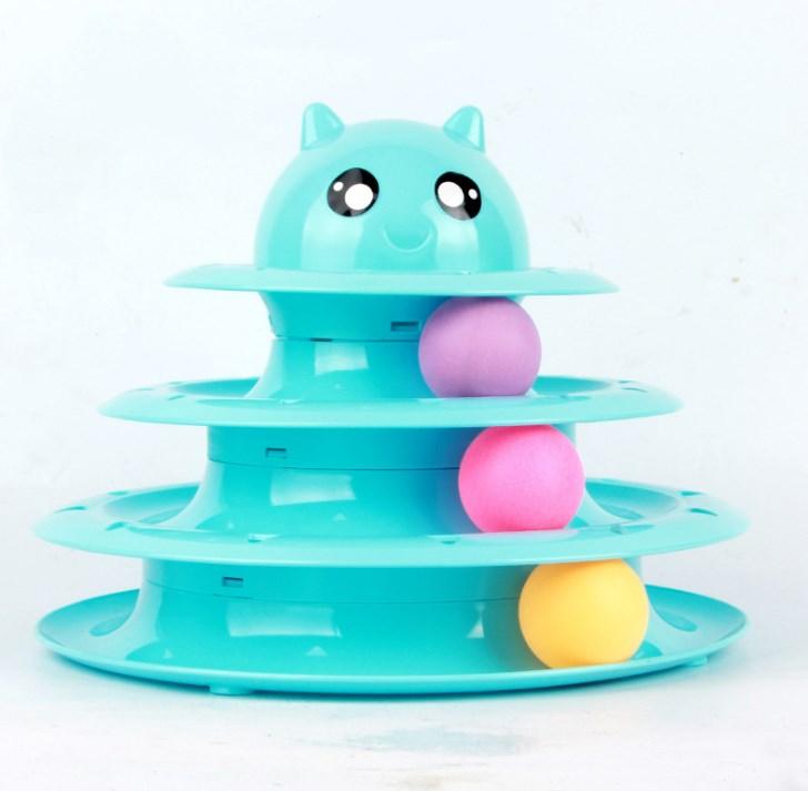 Three-Tier Cat Tower With Rotating Ball Toy