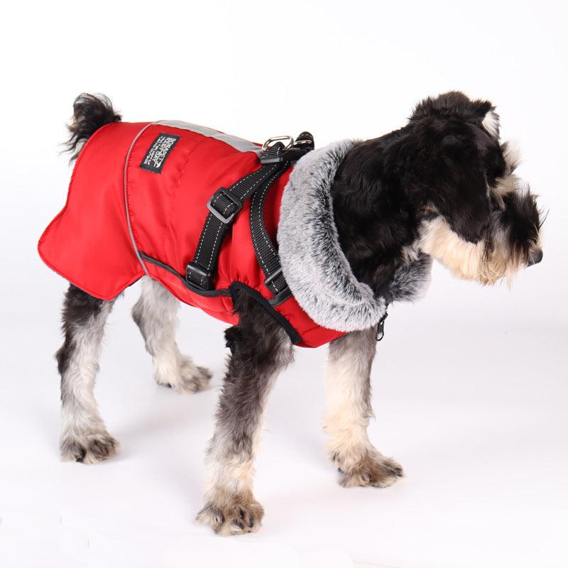 Pet Reflective Jacket With Fur Collar