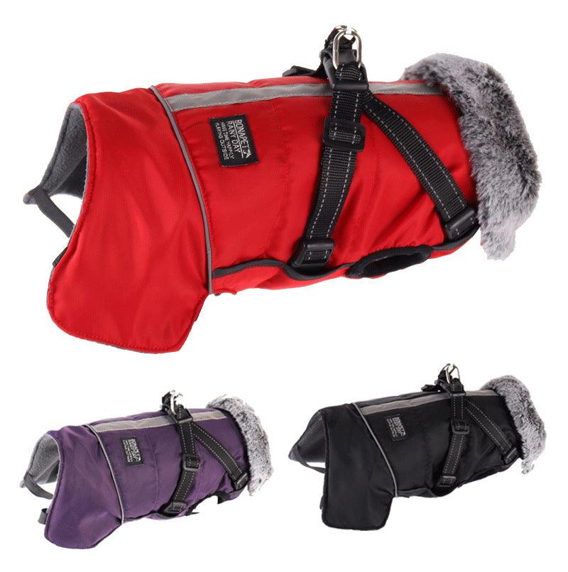 Pet Reflective Jacket With Fur Collar