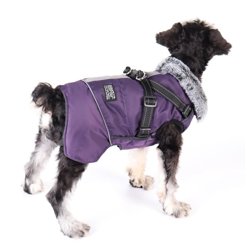 Pet Reflective Jacket With Fur Collar