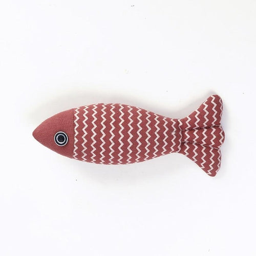 Linen Fish Pillow Cat Toy