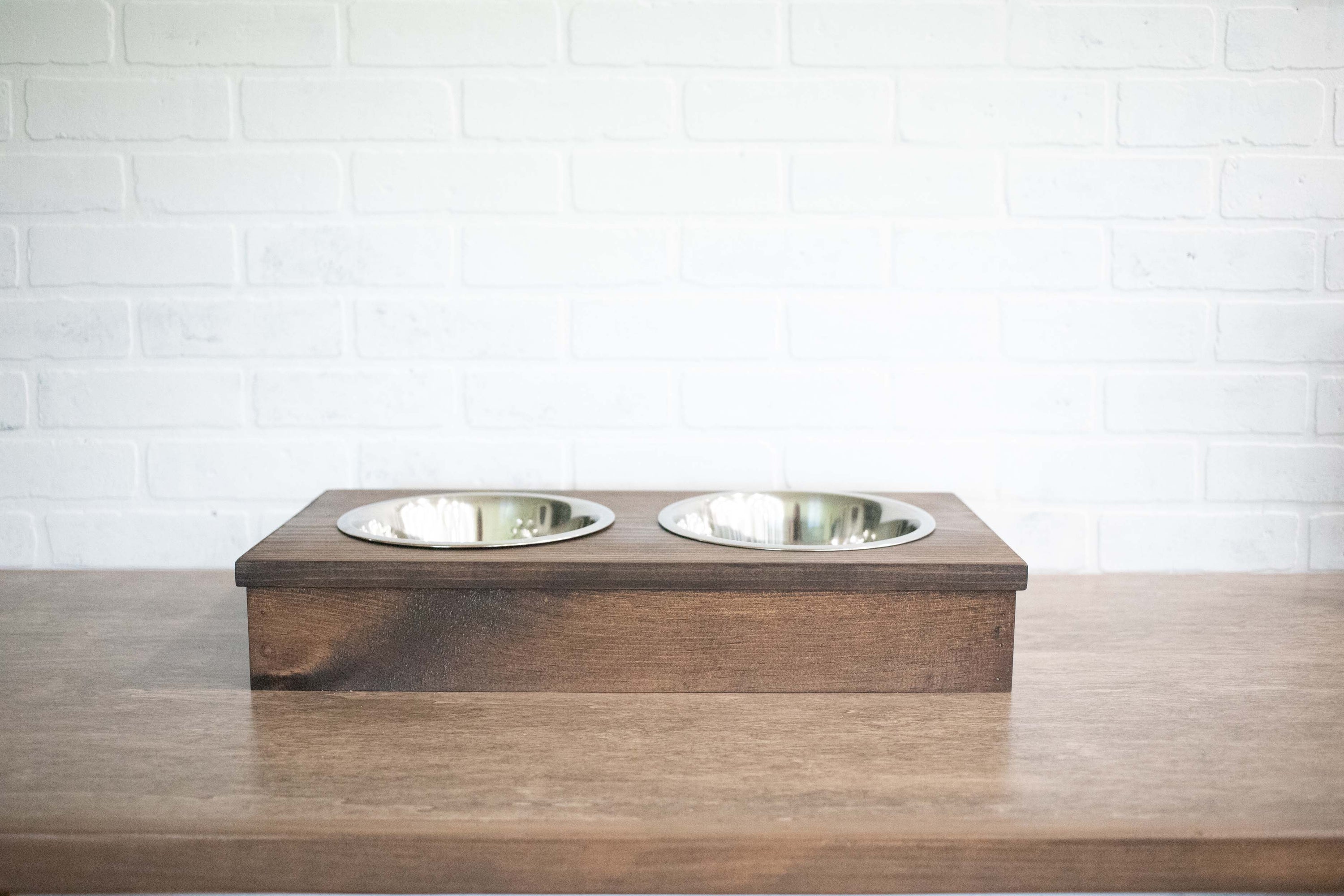 Wooden Pet Feeder with Bowls