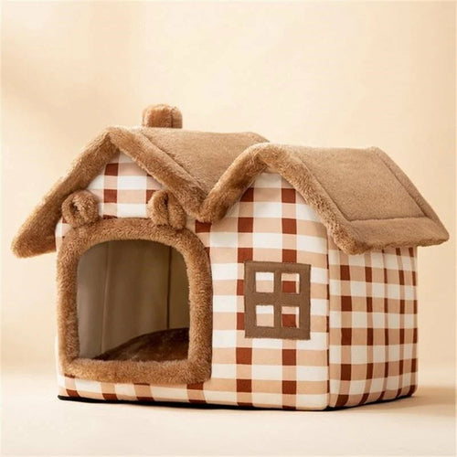 Removable Roof Plush Pet Kennel