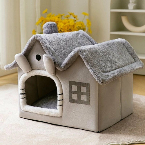 Removable Roof Plush Pet Kennel