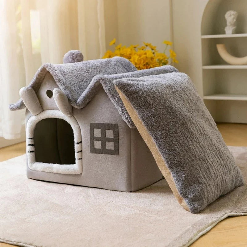 Removable Roof Plush Pet Kennel