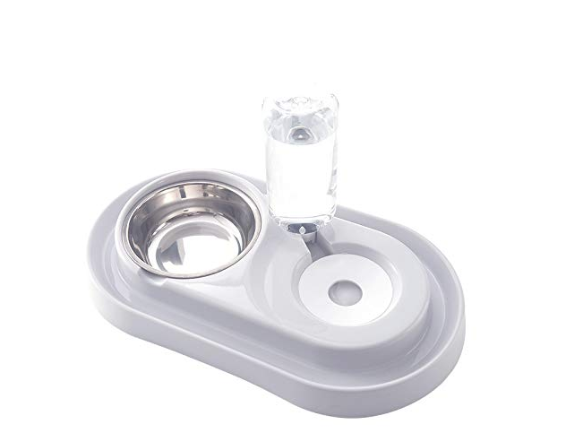 Pet Bowls with Automatic Water Bottle