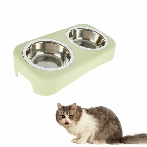 Cat Pet Feeding Double Bowl