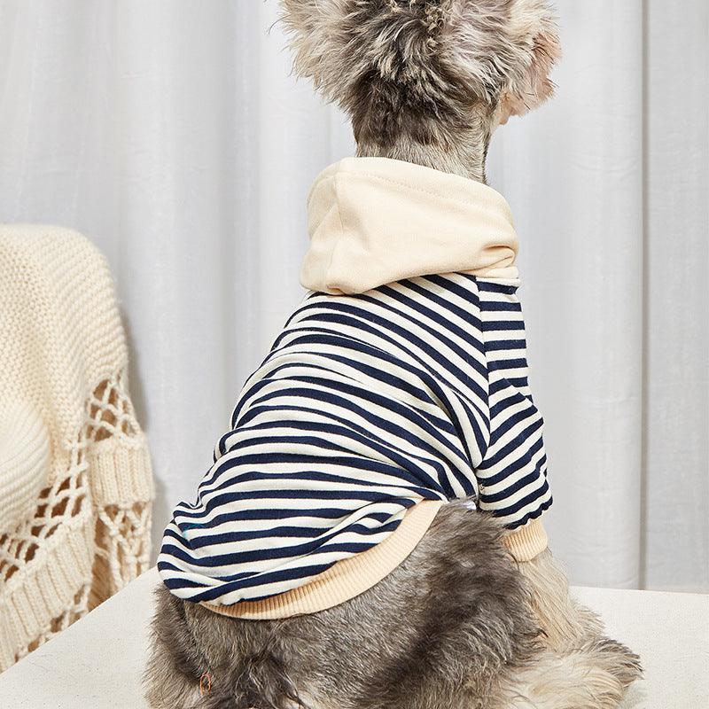 Pet Canine Striped Hooded Sweater