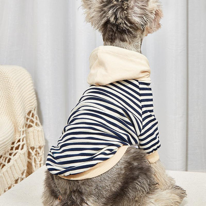 Pet Canine Striped Hooded Sweater