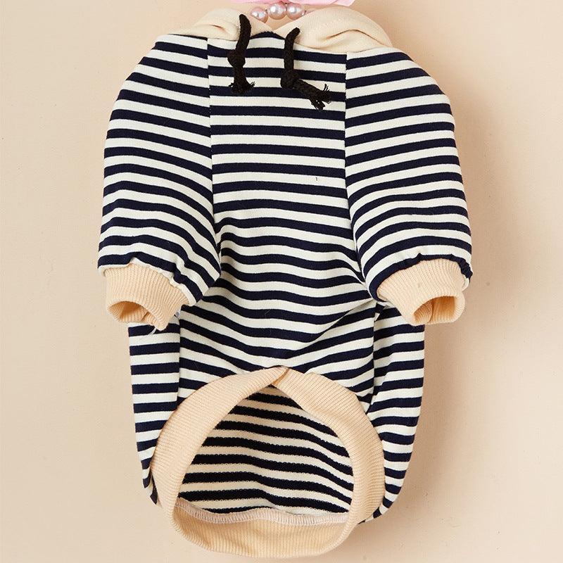Pet Canine Striped Hooded Sweater