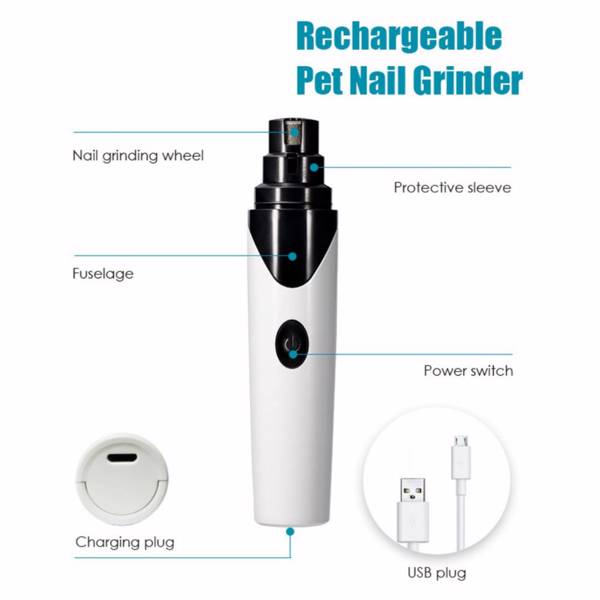Rechargeable Pet Nail Clippers Grooming Trimmer