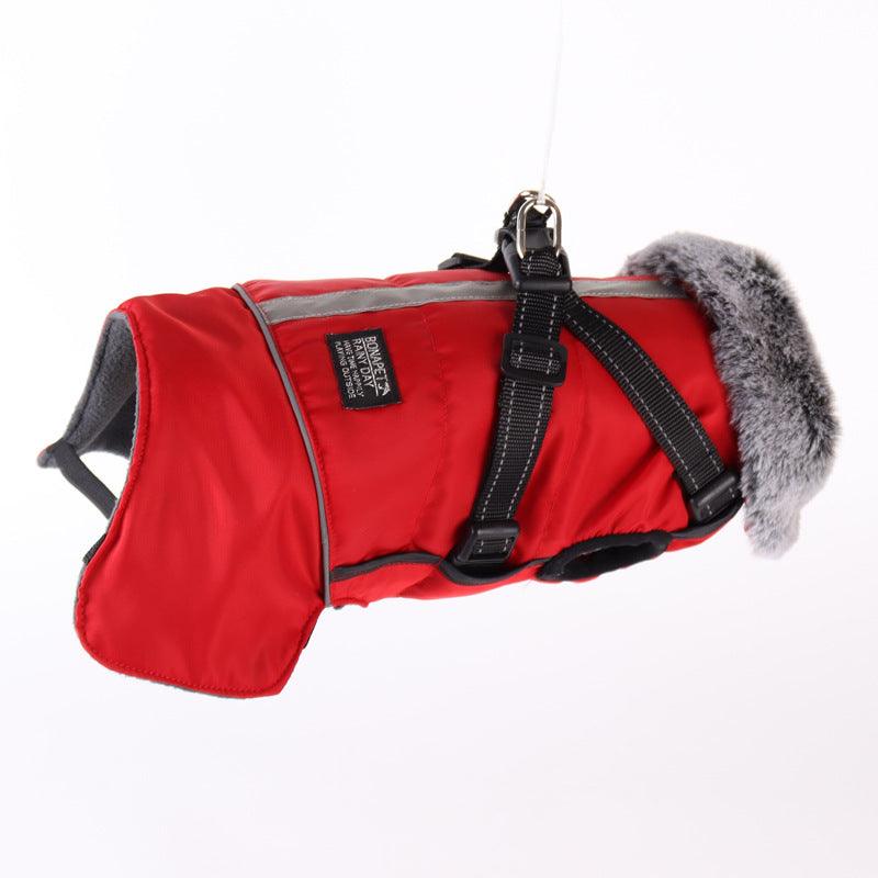 Pet Reflective Jacket With Fur Collar