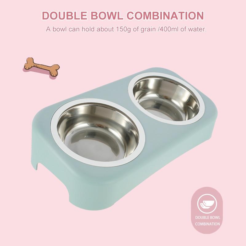 Cat Pet Feeding Double Bowl
