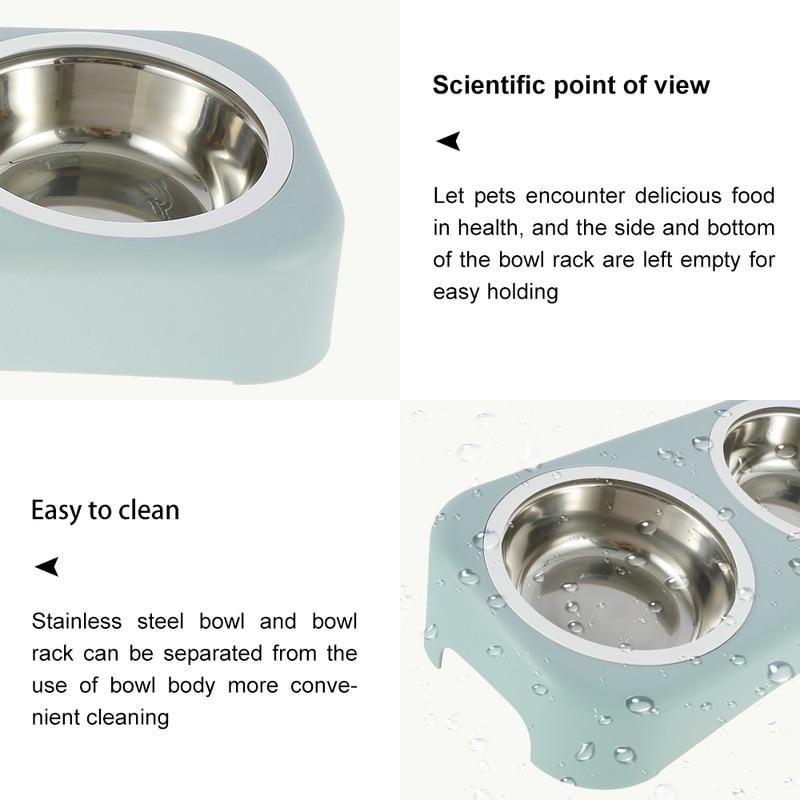 Cat Pet Feeding Double Bowl