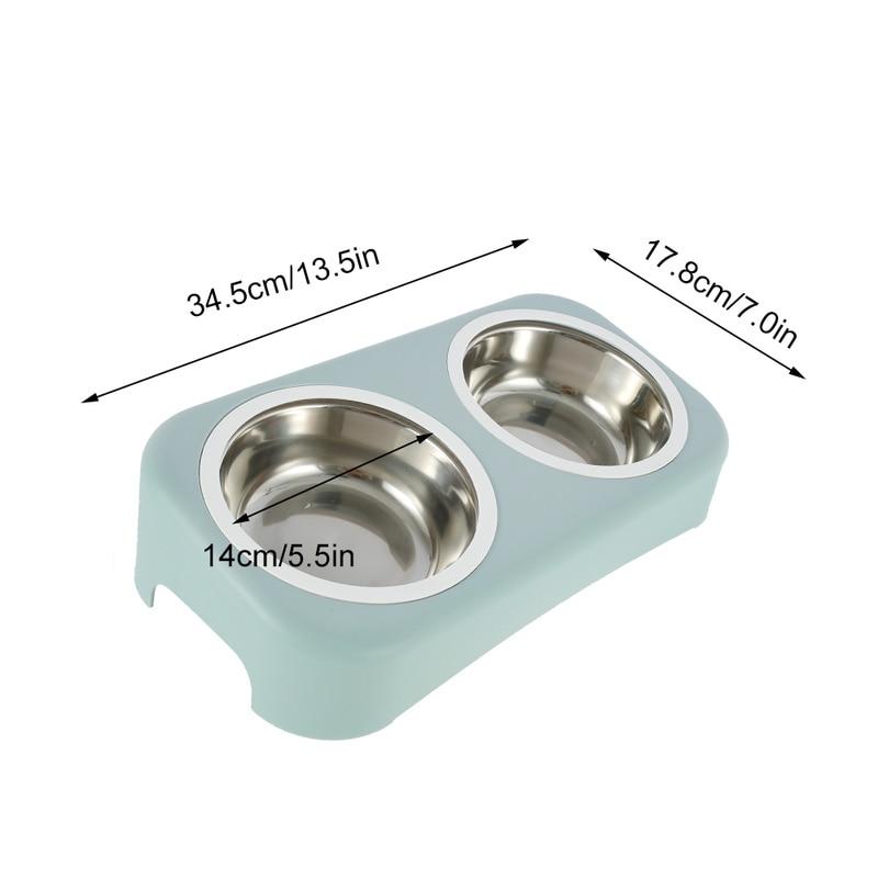 Cat Pet Feeding Double Bowl