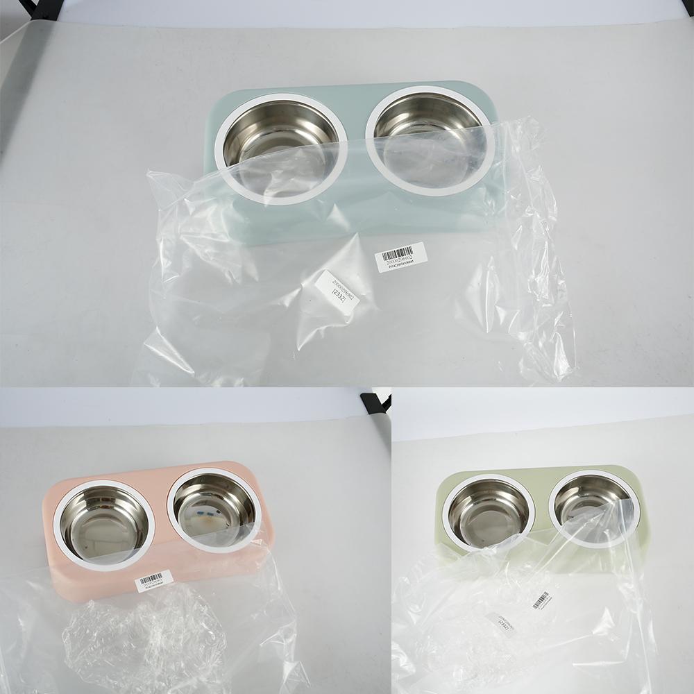 Cat Pet Feeding Double Bowl